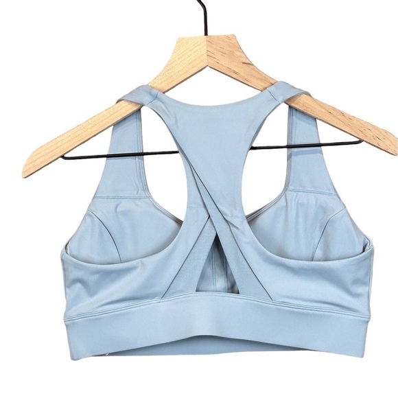 Sports Bra Women's Activewear Padded Razorback Blue-Gray Size-L NWT - Picture 2 of 6